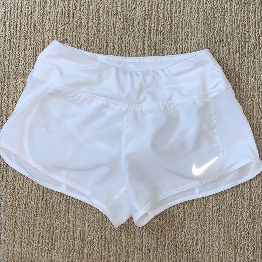 White Nike Running Shorts